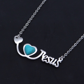 1PCS Stainless steel necklace&love charm oval chain 20 inch