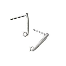 100pcs Stainless Steel Earring Stud Component, with loop