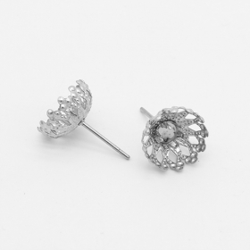 500pcs 12X6mm earring setting flower earring stud