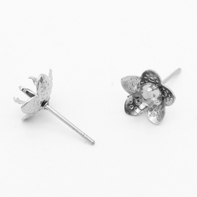 100pcs 10X6mm earring setting flower earring stud