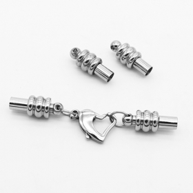 5pcs stainless steel hole size 3mm cordend caps clasp