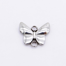 10PCS Sliver tone stainless steel butterfly charms connector