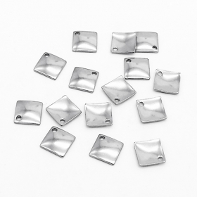 500PCS stainless steel tiny square charm jewellery metal charm