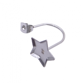 100PCS stainless steel star shape bezel earring post
