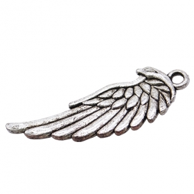 Silver Tone Angel Wing Pendant Charm zirc alloy charm