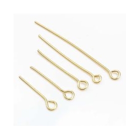 10pcs stainless steel eye pin gold plated jewelry finding