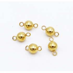 100pcs steel round ball connector in gold vacuum plated