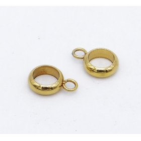 30pcs Steel Bead Spacer Ring With 1 loop gold plated