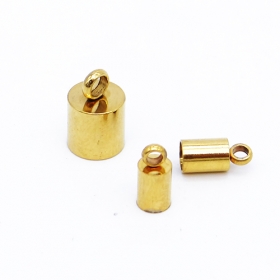 100PCS Steel 304 cord end connector in gold vacuum plated