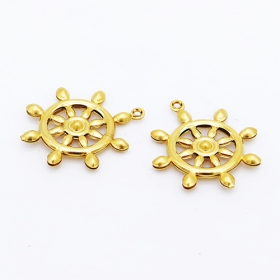 10pcs steel 304 charm 21mm round cicle in gold vacuum plated