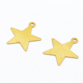 10pcs steel 304 star shape charm in gold vacuum plated