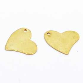 10pcs Stainless steel heart shape charm in gold vacuum plated