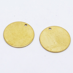 10pcs round shape charm Stainless steel in gold vacuum plated