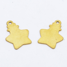 10pcs gold vacuum plated Stainless steel jewelry finding charm