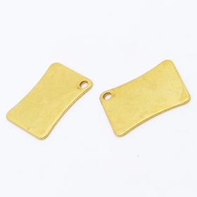 10pcs steel 304 square shape charm in gold vacuum plated