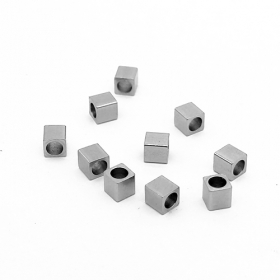 100pcs 3X3MM square beads for jewelry making stainless steel