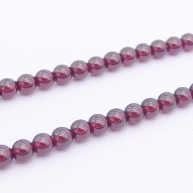 1 strings A+ stone natural garnet smooth round bead 5-6mm