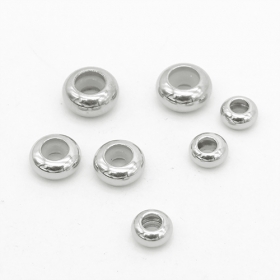 100pcs space bead with rubber insert in stainless steel