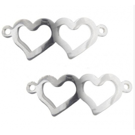 10pcs/lot Stainless Steel Connector Heart