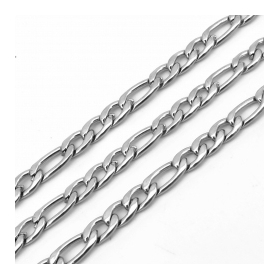 10 meters/lot Figaro Chain 3.5mm width 1.0mm wire stainless