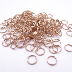100pcs/lot stainless steel split rings 9mm rose gold