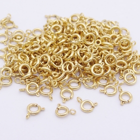 10pcs/lot stainless steel Spring Clasp bolt ring 5mm in gold