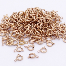 10pcs/lot stainless steel Spring Clasp 5mm bolt ring rose gold