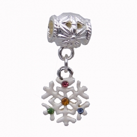 25pcs/lot Snow charm for bracelet alloy large hole bead