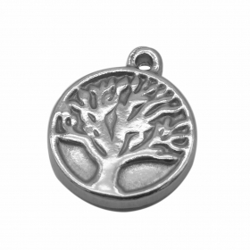 10 pcs/lot stainless steel pendant charm lifetree 13mm round