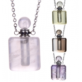 Borosa Stone Square Perfume Bottle Essential Oil Bottle Necklace