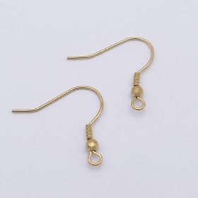100pcs/lots fish hook steel earwire with ball and spring cord