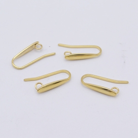 100pcs/lot stainless steel earring hooks with loop in gold vacum