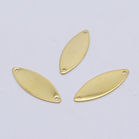 100pcs/lot stainless steel oval chrams in gold vacum