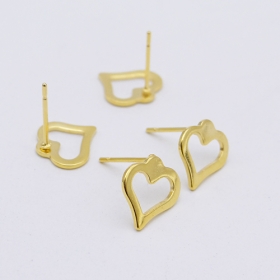 100pcs/lot stainless steel earring stud in gold vacum