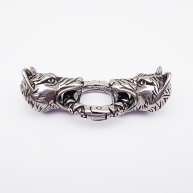 1pcs 316 Stainless Steel bracelet Findings，wolf head