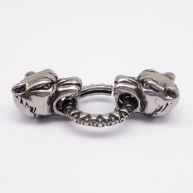 1pcs 316 Stainless Steel bracelet Findings， leopard head