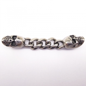10pcs 316 Stainless Steel bracelet Findings，Skull Head