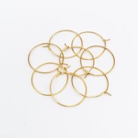 304 Stainless Steel Earwire Hook, Gold Color