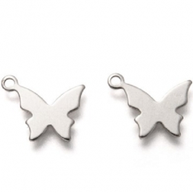 304 Stainless Steel Pendant, Cut , Butterfly shape