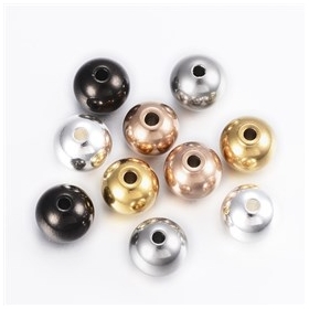 100PCS 10MM Stainless steel Round Beads